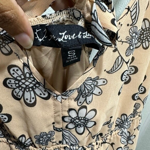 For Love & Lemons Pia Floral Low Back V neck Halter Midi Dress Size S - Picture 4 of 6